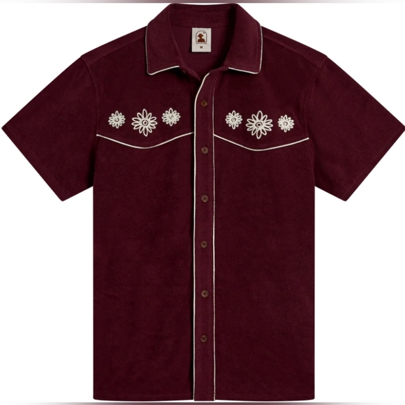 Dandy Del Mar Other - Men's Burgundy Casual Button Down Shirt
